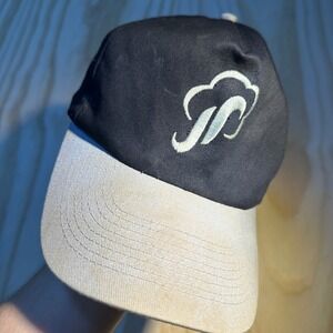 KC Vintage Snapback Hat Black Tan Embroidered Logo Adjustable Cap OSFA